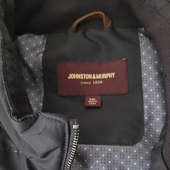 Johnston & Murphy Dark Blue Quilted Jacket with Brown Trim NWOT SZ XXL - Picture 2 of 13